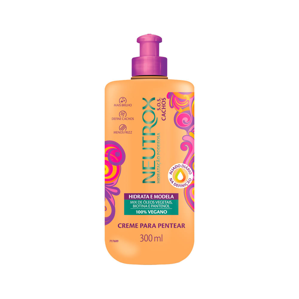 Creme Para Pentear Neutrox Hidratacao Poderosa 300ml Sos Cachos