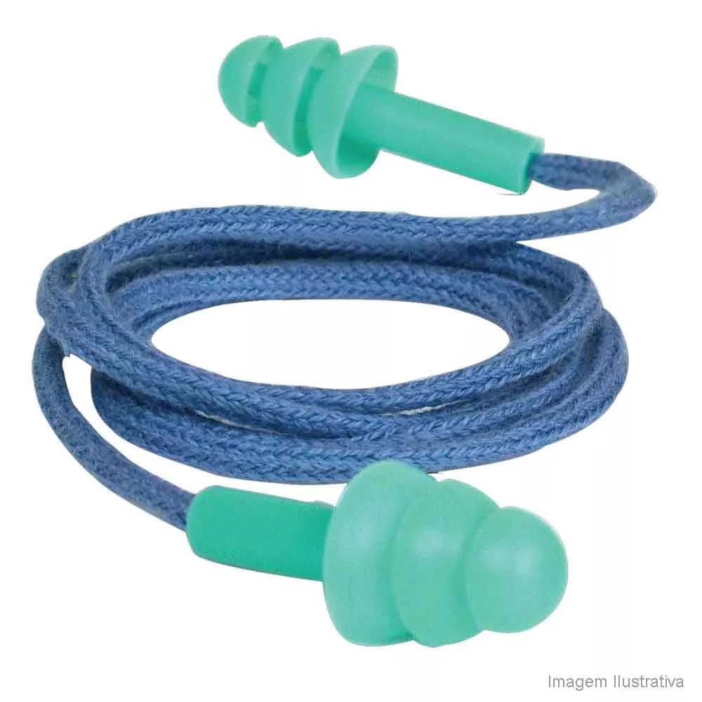 Encontraproduto.com.br - Protetor Auricular EPI Silicone com Cordão 903302