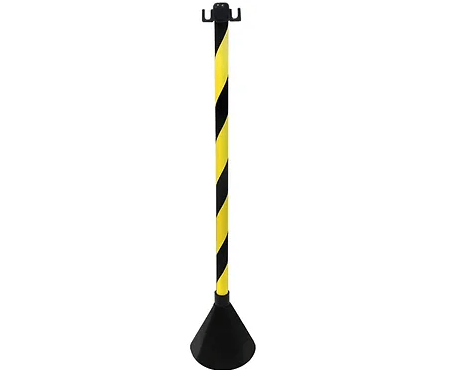 Pedestal Sinalização Zebrada Preto Amarelo 85cm Balaska