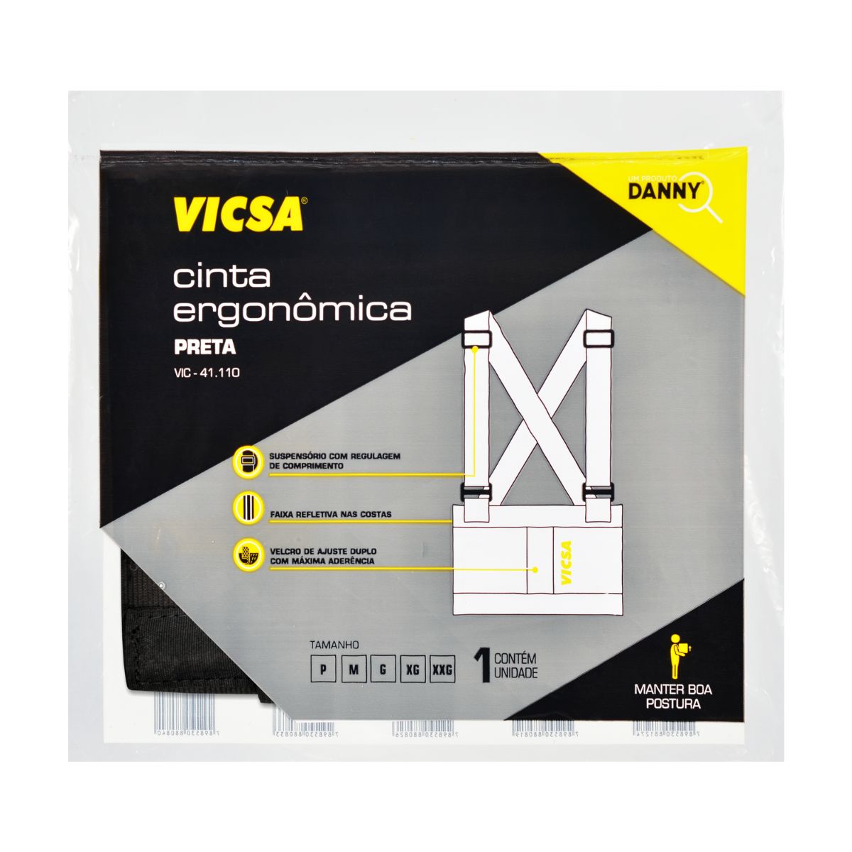 Cinto Ergonômico Comfort Dura Plus Preto M Balaska