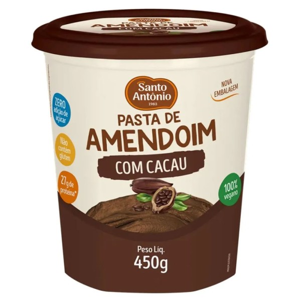 Encontraproduto.com.br - Pasta de Amendoim com Cacau Santo Antônio Pote 450g