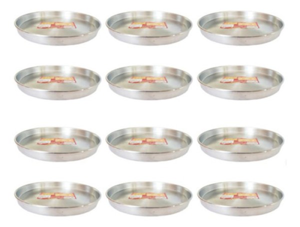 Encontraproduto.com.br - Kit 12 Formas De Pizza Brotinho De Alumínio 20cm Docesar