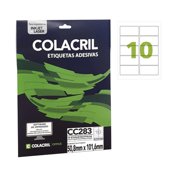 Encontraproduto.com.br - Etiqueta 6283 Carta 250 Un Com 25 Folhas - Colacril