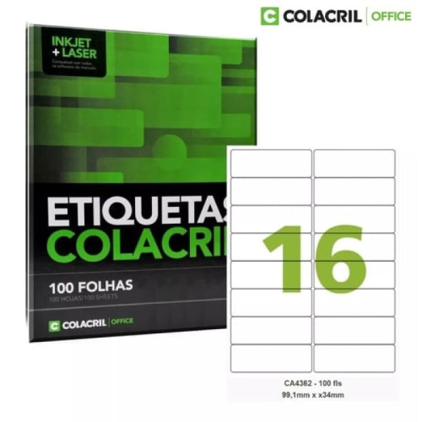 Encontraproduto.com.br - Etiq. A4362 - 1600 Und C/ 100fls