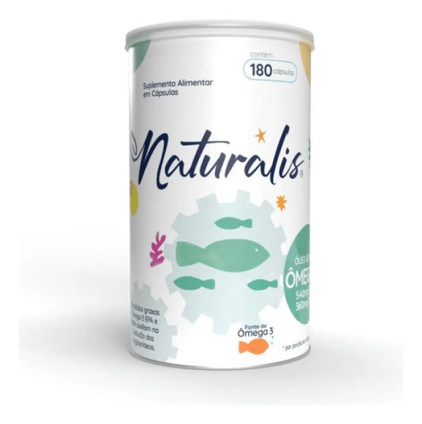 Óleo de Peixe Ômega-3 Tradicional 180 Cápsulas - Naturalis