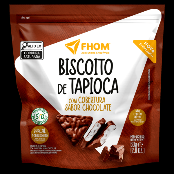 Encontraproduto.com.br - Biscoito de Tapioca com Chocolate 60g - Fhom