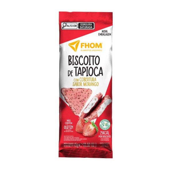 Encontraproduto.com.br - Biscoito de Tapioca com Morango Fhom 15g