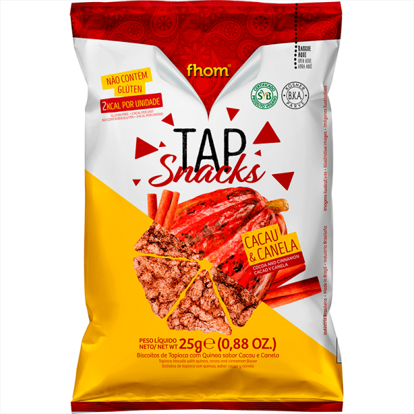 Biscoito Tap Snack Cacau e Canela 25g - Fhom
