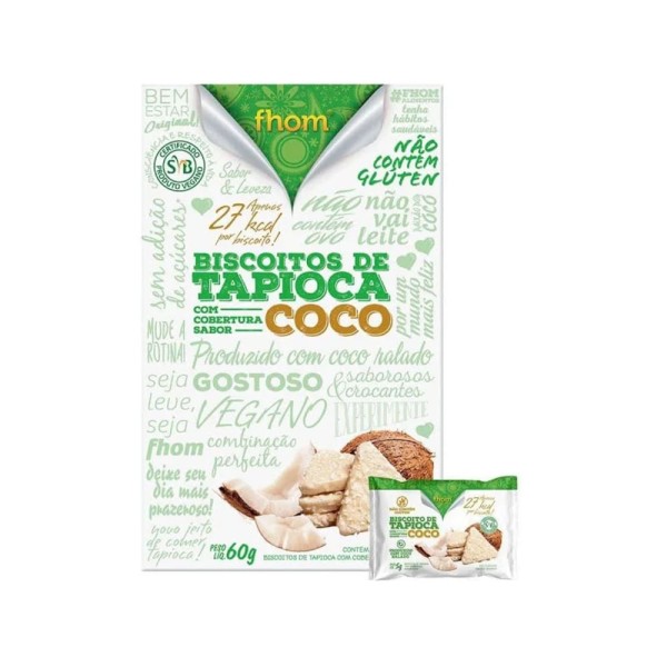 Encontraproduto.com.br - Biscoito Tapioca com Coco 60g - Fhom