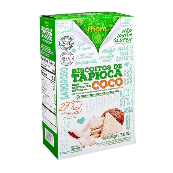 Encontraproduto.com.br - Biscoito Tapioca com Coco 60g - Fhom