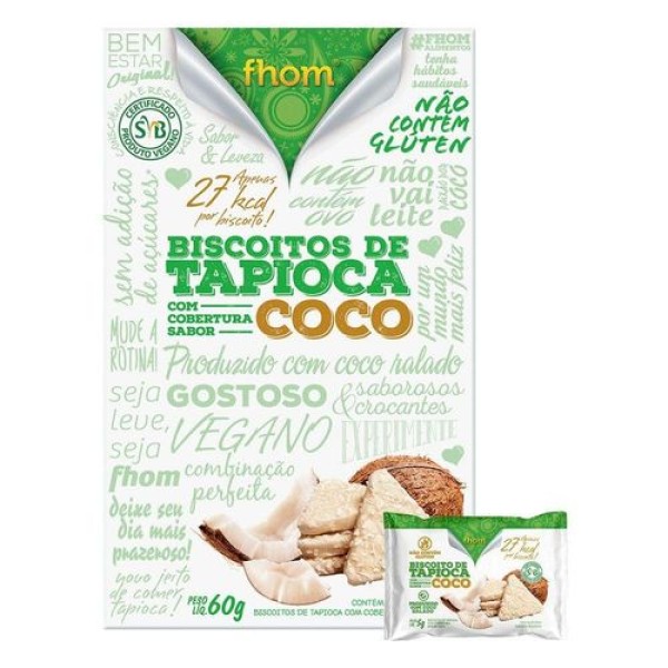 Encontraproduto.com.br - Biscoito Tapioca com Coco 60g - Fhom