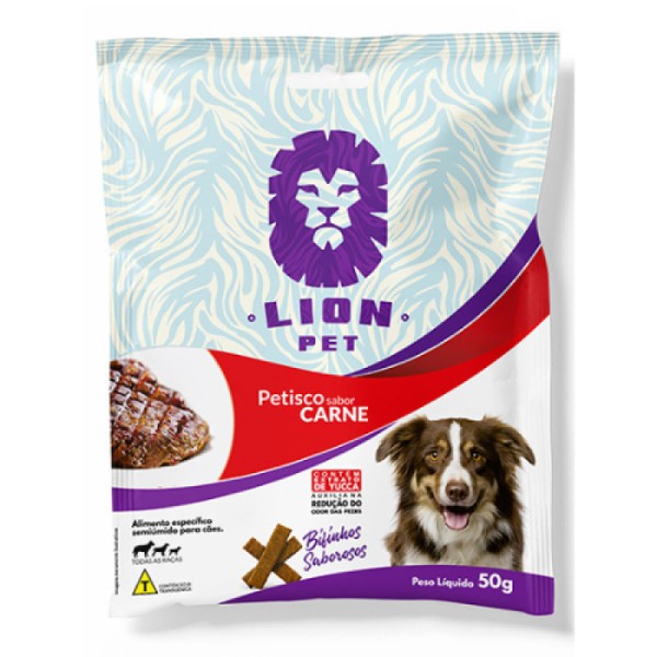 Petisco Lion Pet Bifinho Carne 50g - Tudo em Caixa