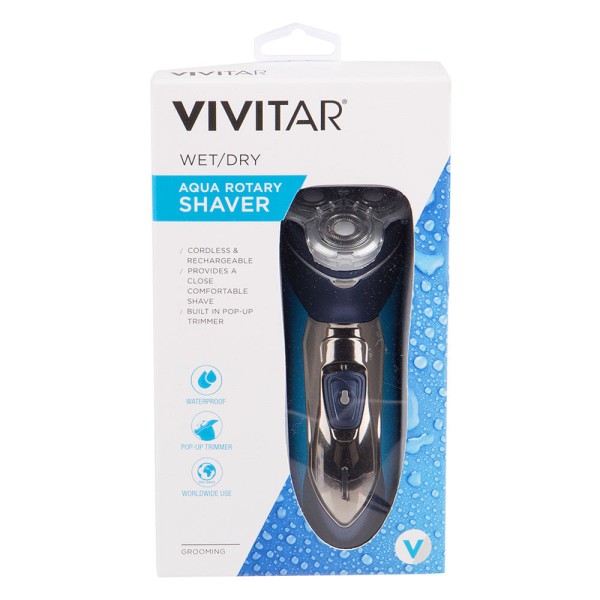 Encontraproduto.com.br - Barbeador sem fio Vivitar PG-3000BL recarregável e resistente à água