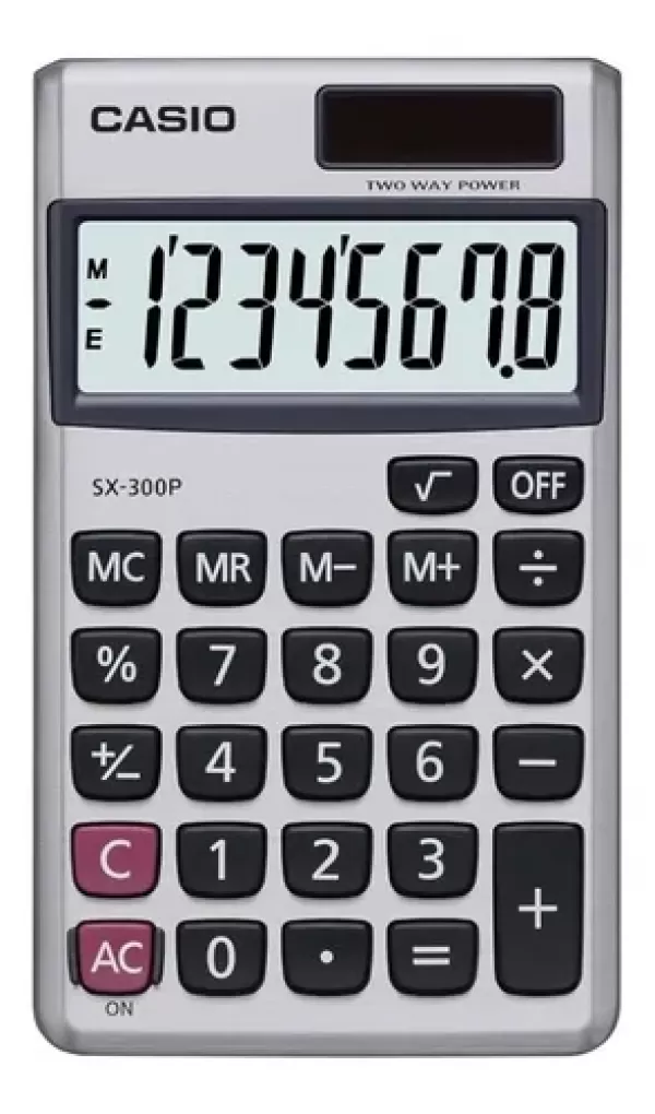 Encontraproduto.com.br - Calculadora de bolso com visor 8 dígitos e acab. aço escovado