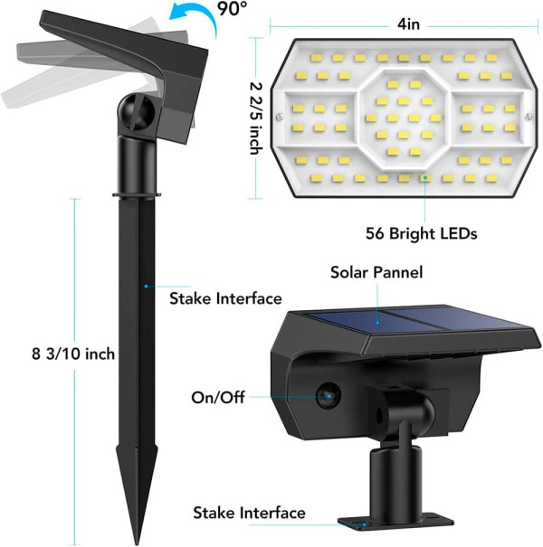 Encontraproduto.com.br - Conjunto 6 Luminárias LED energia Solar para uso externo