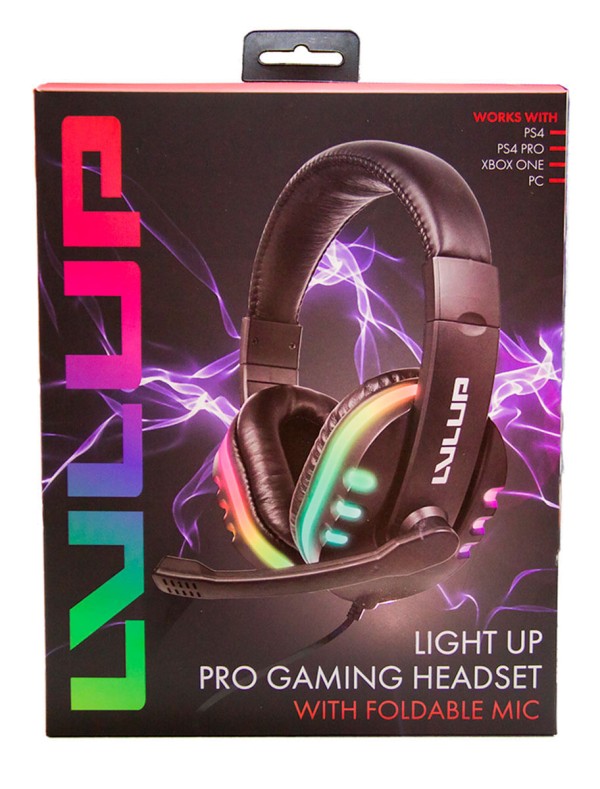 Encontraproduto.com.br - Pro Gaming Led Headset Level UP para Xbox, PS, Switch, PC e Mobile