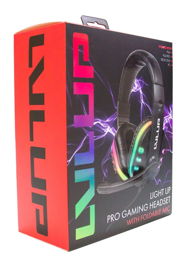 Encontraproduto.com.br - Pro Gaming Led Headset Level UP para Xbox, PS, Switch, PC e Mobile