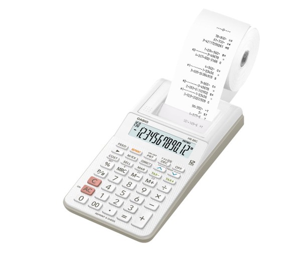 Encontraproduto.com.br - Calculadora Casio c/ impressora, 12 dígitos HR-8RC Branca