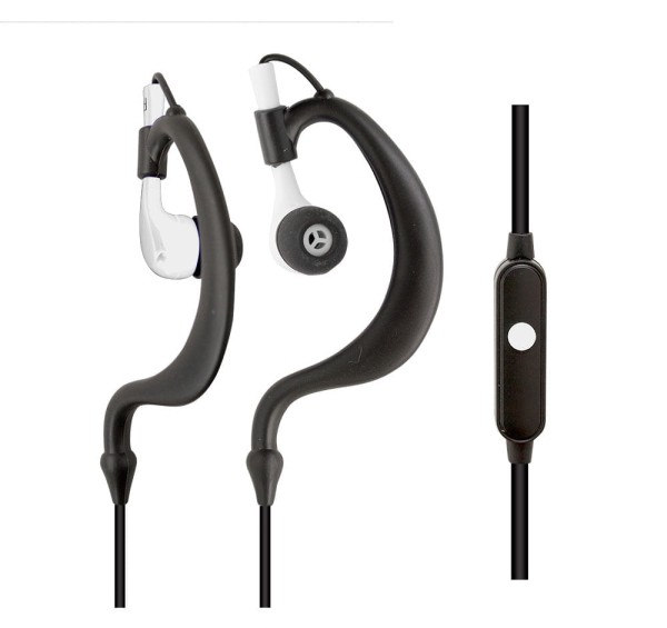 Encontraproduto.com.br - Fone de ouvido esportivo tipo auricular à prova de transpiração com microfone Branca