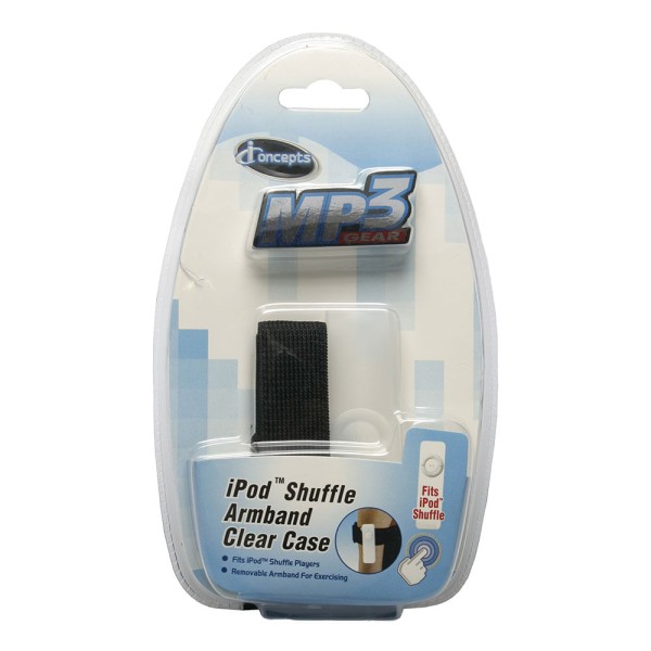Encontraproduto.com.br - Estojo de silicone com braçadeira para iPod Shuffle  Azul