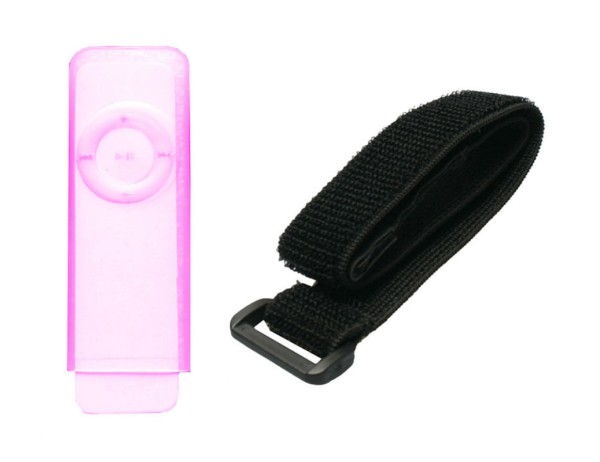 Encontraproduto.com.br - Estojo de silicone com braçadeira para iPod Shuffle  Azul