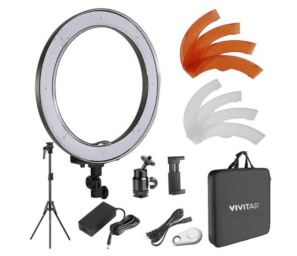 Encontraproduto.com.br - Ring Light de 18 polegadas 5.200 Lumens - Tripé + Suporte +Controle