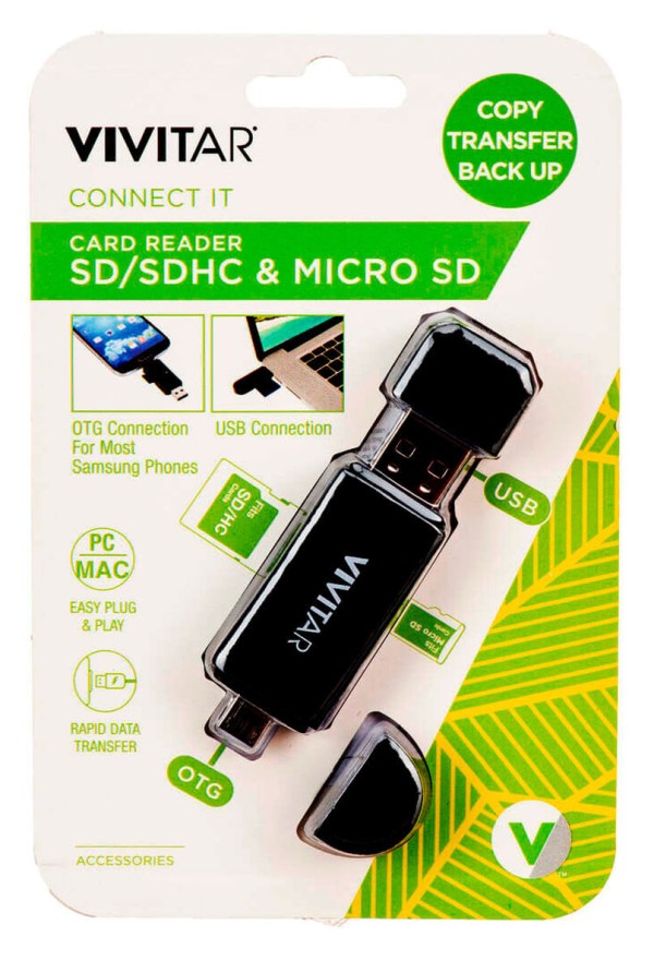 Encontraproduto.com.br - Leitor e Gravador com duas entradas para cartões de memória SD/SDHC e MicroSD