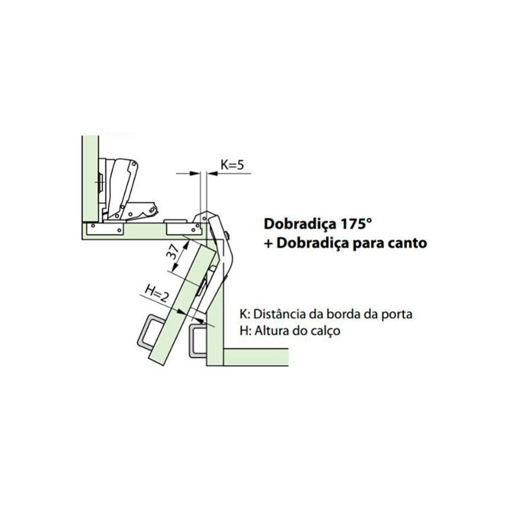 Encontraproduto.com.br - Dobradiça 35mm FGV para Móveis em Ângulo com Calço Slide-On FGVTN