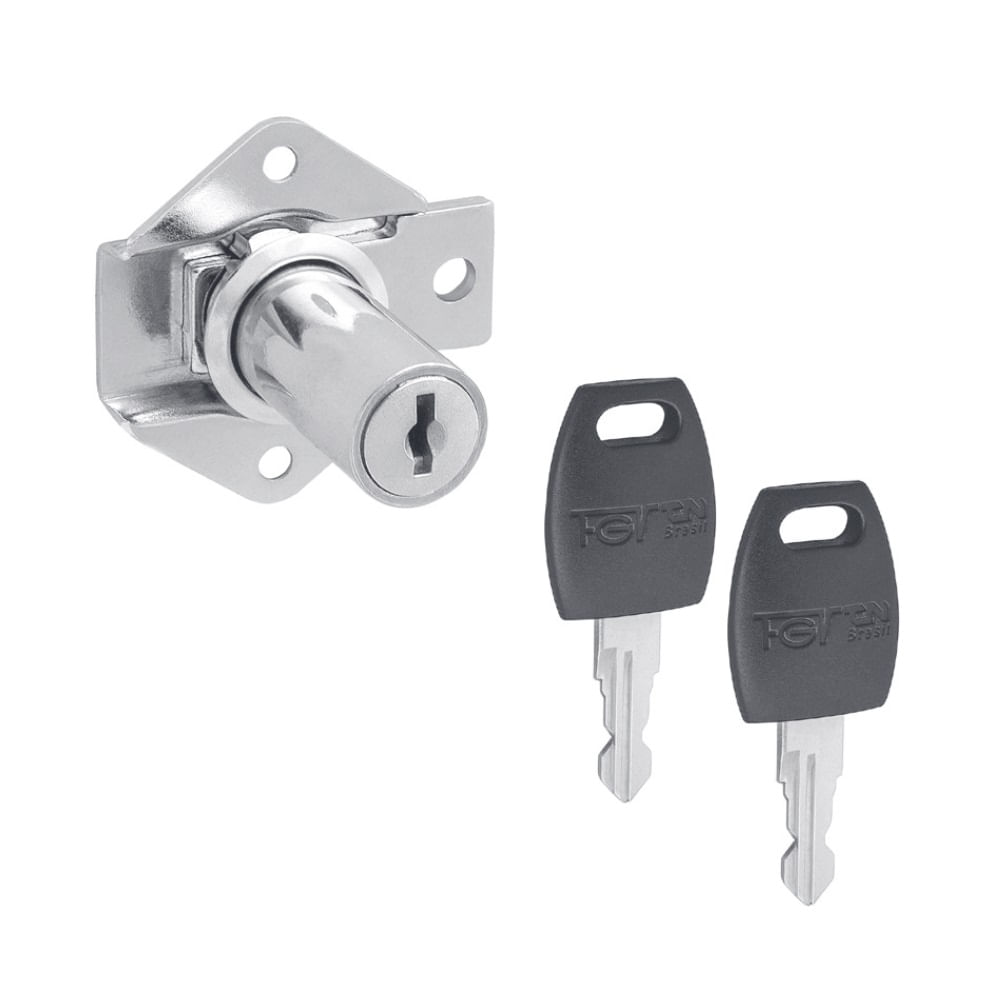 Fechadura Vertical para Armário 29x17mm com Segredo Único Niquelada FGVTN