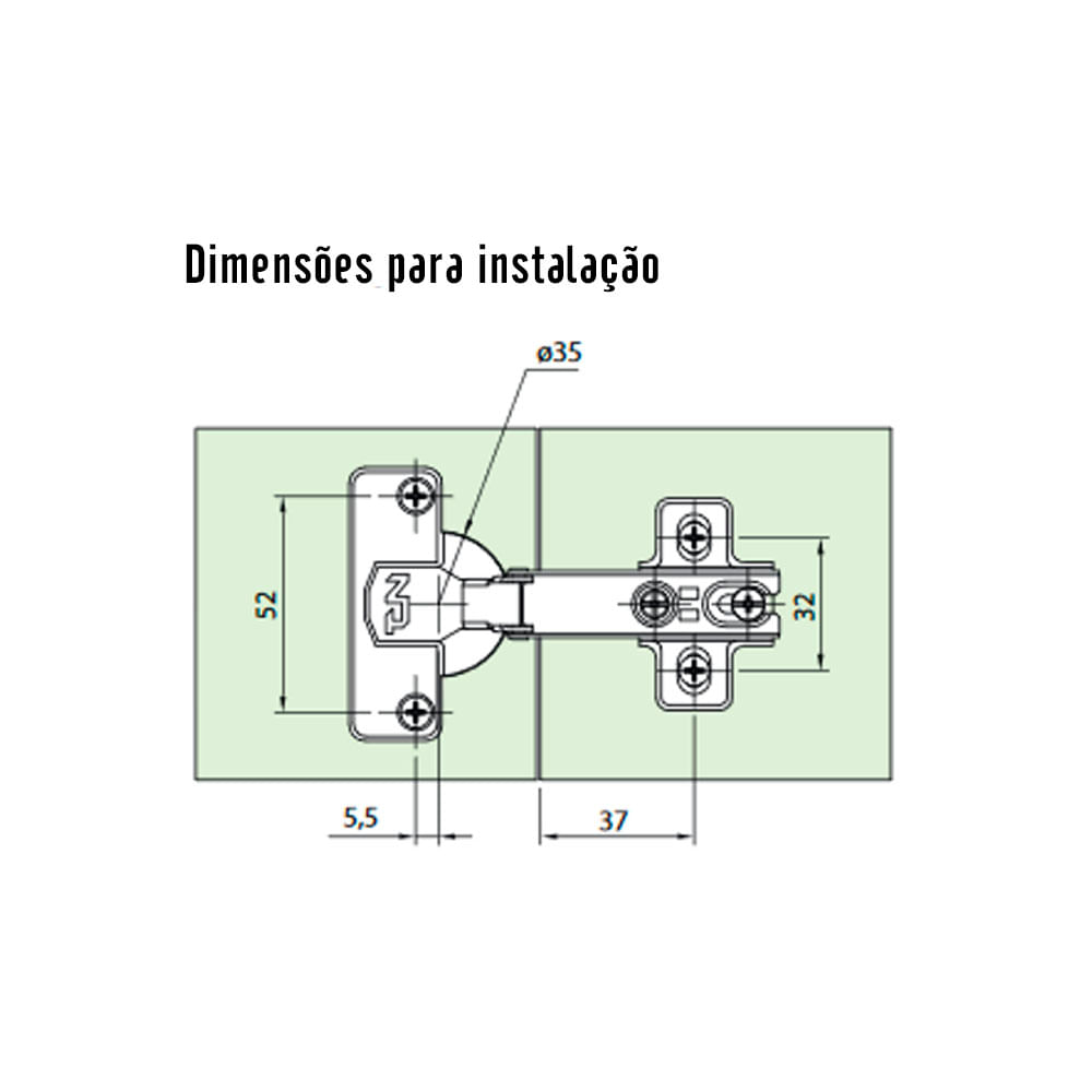 Encontraproduto.com.br - Dobradiça Inox Slow Slide On Curva Completa TN - FGVTN