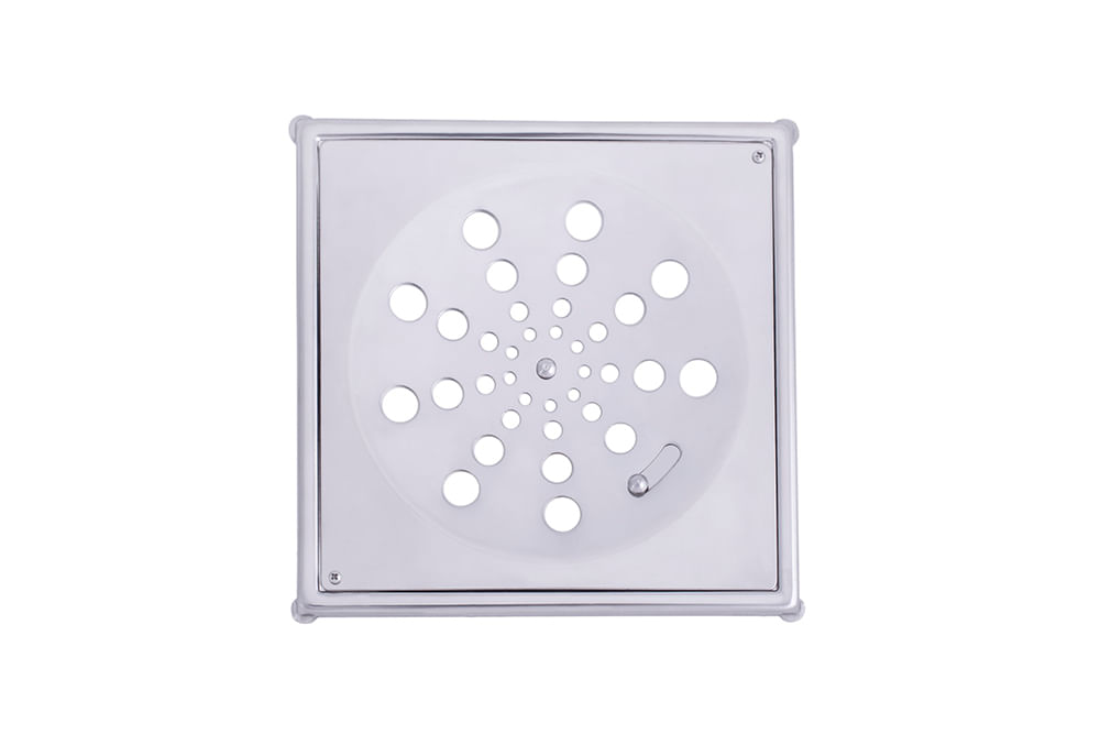 Ralo Quadrado de Aço Inox Stamplas Fecho com Caixilho 15CM