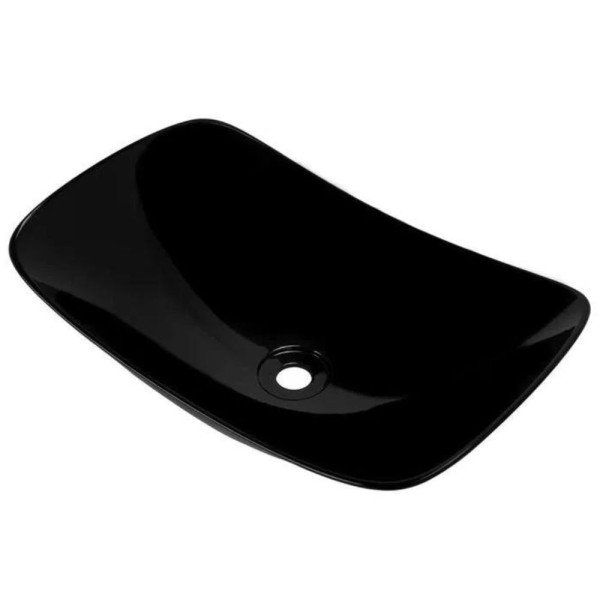 Encontraproduto.com.br - Cuba De Resina Elipses Preta Aquaplás
