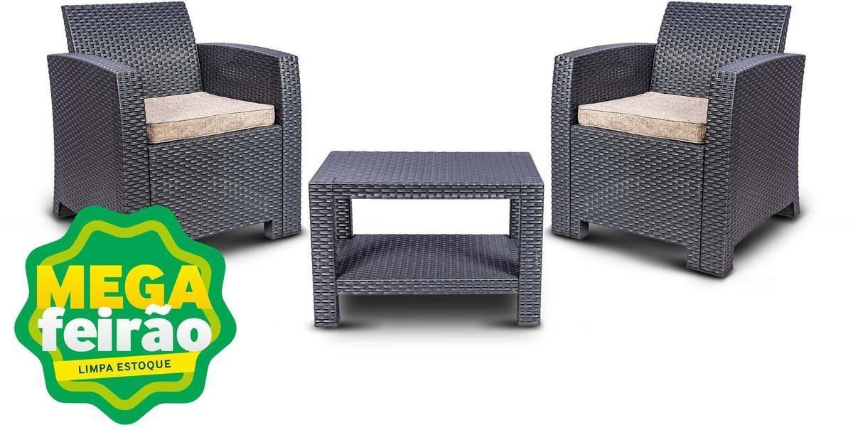 conjunto rattan poltrona/mesa  stamplas