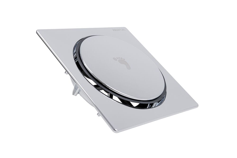 Encontraproduto.com.br - Ralo Click 10x10 Quadrado Cromado Stamplas