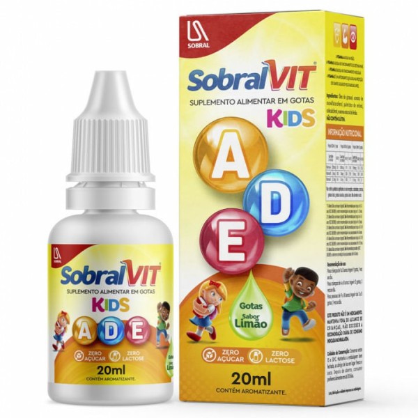 SobralVit Ade Kids Gotas Sabor Limão 20ml