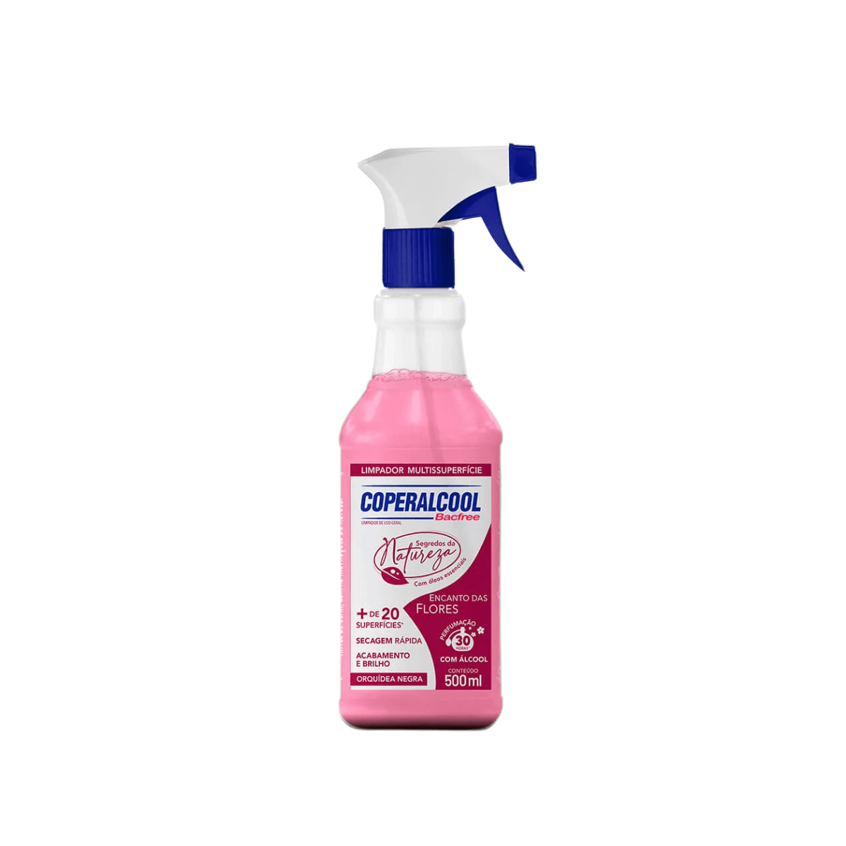 Encontraproduto.com.br - Limpador Multiuso Encanto das Flores Pulverizador 500ml Coperalcool Bacfree