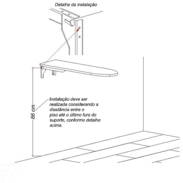 Encontraproduto.com.br - Tábua De Passar Roupa Dobrável Tramontina Com Tecido Térmico 91750136 Branco Acetinado