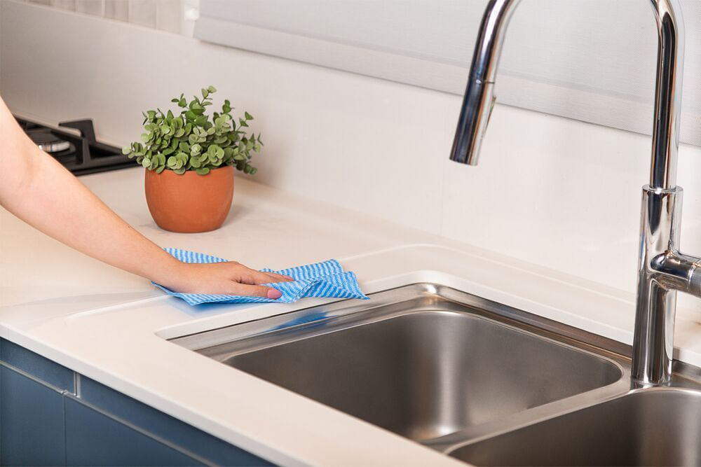 Encontraproduto.com.br - PANO LIMPEZA LEVE AZUL 33X50CM 5UN ALK-7007 SCHWANKE