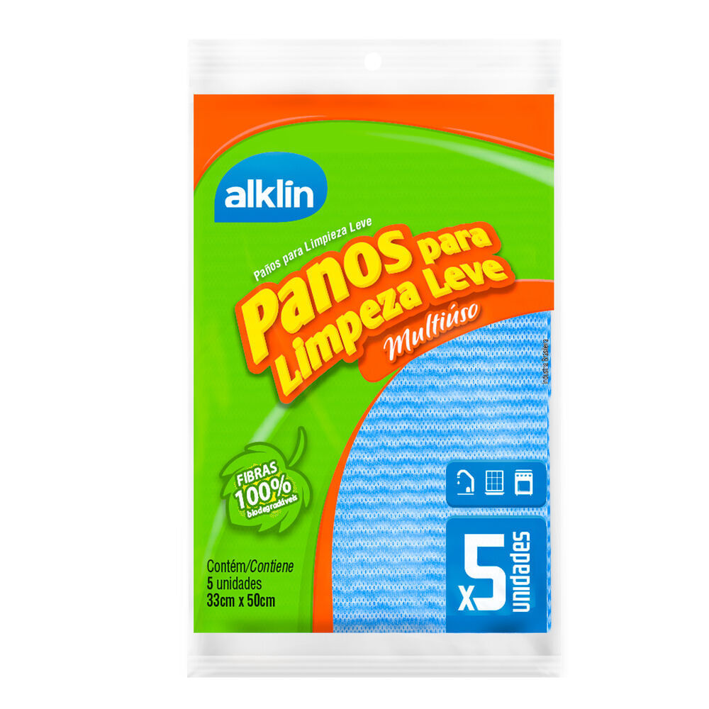 Encontraproduto.com.br - PANO LIMPEZA LEVE AZUL 33X50CM 5UN ALK-7007 SCHWANKE
