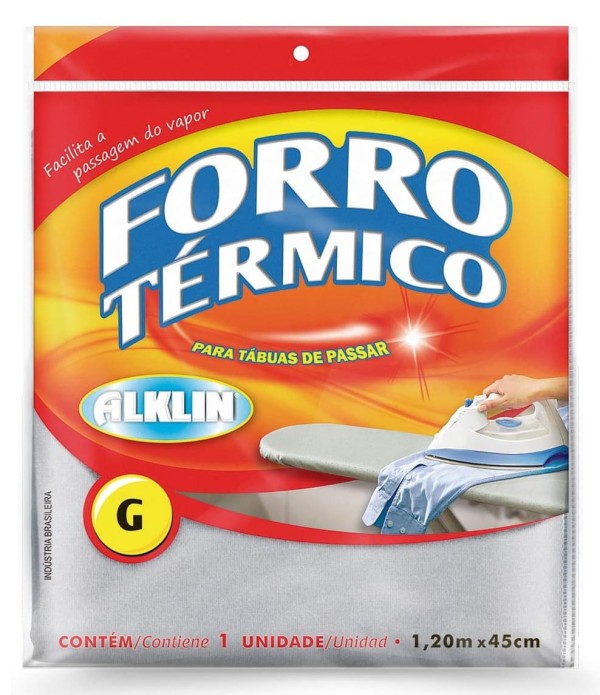 Encontraproduto.com.br - O forro térmico para tábua de passar roupa mede 120x45 está disponÃ­vel no tamanho G. Isola o calor e possui medida regulável.