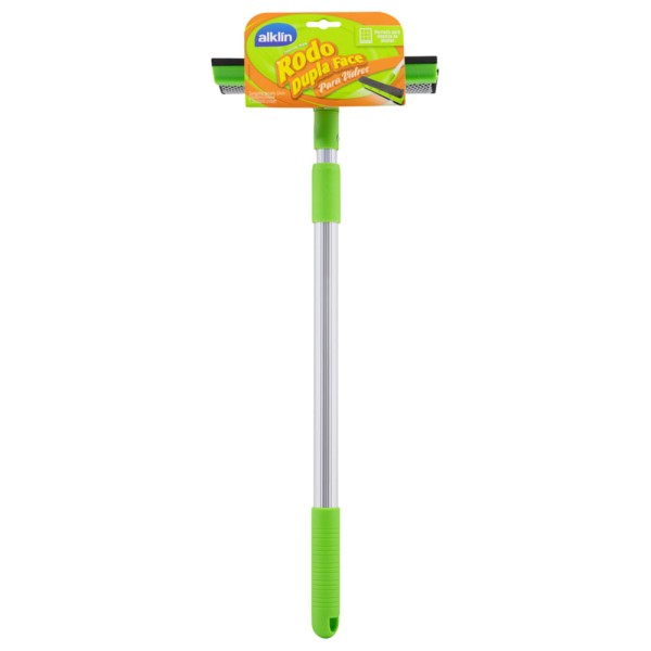 Encontraproduto.com.br - Rodo Dupla Face para Vidros com Cabo Verde Alklin