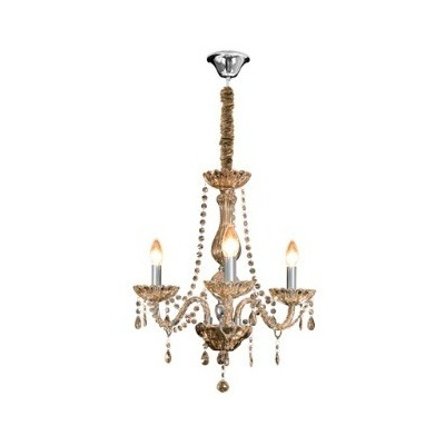 Lustre Classico Cromo Ambar 03 Luzes E14 Bronzearte