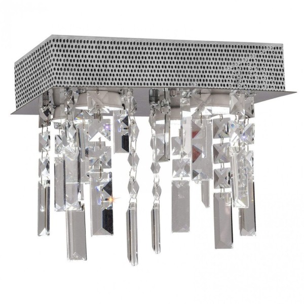 Encontraproduto.com.br - Plafon Cristal Para 4 Lâmpadas New York Bronzearte Cromado