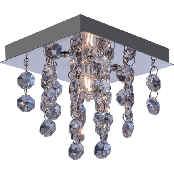 Encontraproduto.com.br - Plafon Italia Com Cristais 1 Luz G9 Branco LLumm Bronzearte