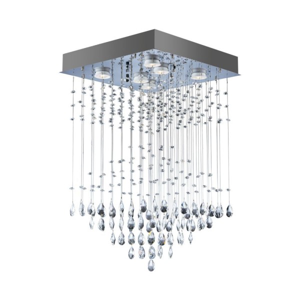 Encontraproduto.com.br - Bronzearte Plafon Piramidal Fume 40X40Cm 6 Lamp Gu10