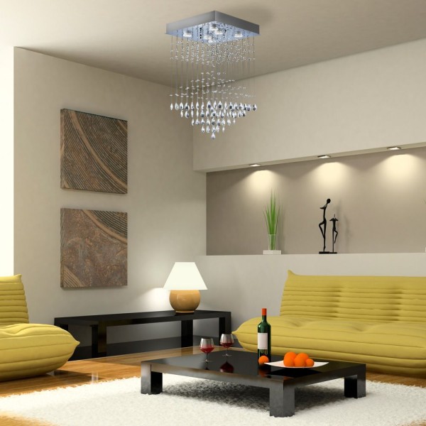 Encontraproduto.com.br - Bronzearte Plafon Piramidal Fume 40X40Cm 6 Lamp Gu10