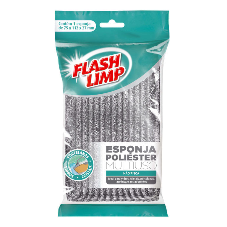 Encontraproduto.com.br - Esponja Poliéster Não Risca Panelas Antiaderente Flashlimp