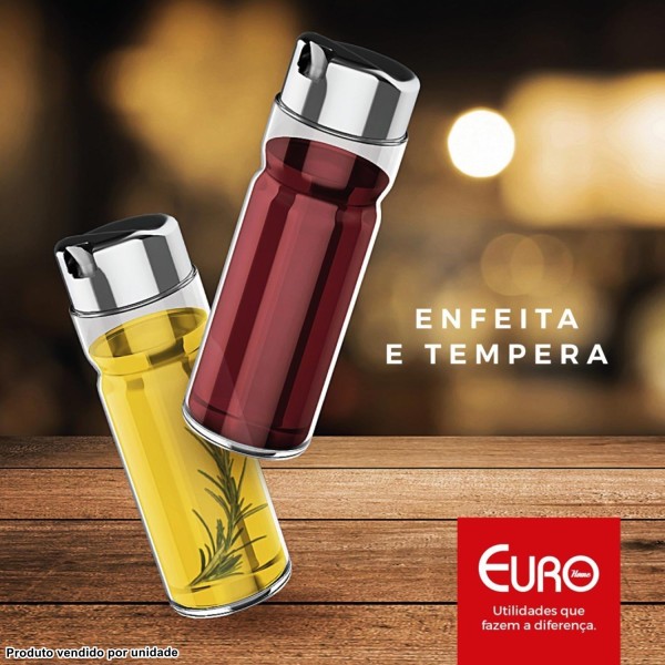 Encontraproduto.com.br - Azeiteiro ou Vinagreiro Redondo Euro Home com Dosador 300 ml