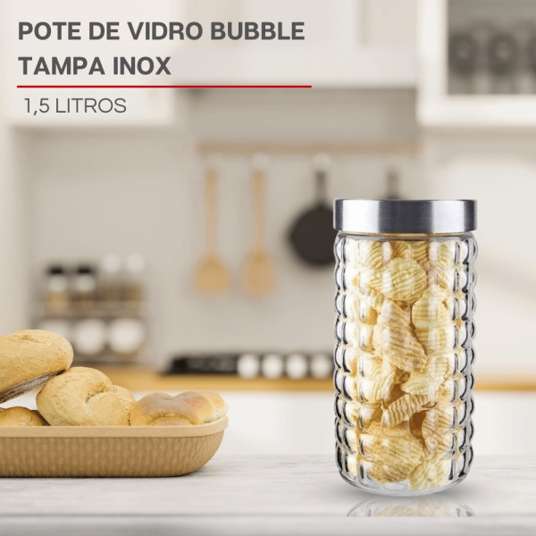 Encontraproduto.com.br - Pote Vidro Bubble 1,5L