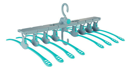 Mini Varal Retrátil Para 8 Camisas Flash Limp Cor Verde/Água